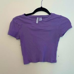 purple cropped top